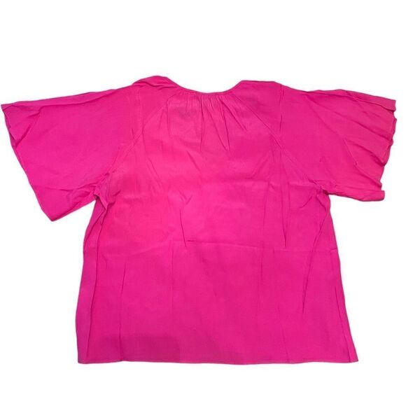Bobi Black Fuschia V-Neck Flutter Short Sleeve Top Size M NWT - Picture 3 of 5